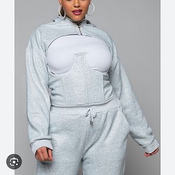 Akira "As If" Corset Rhinestone Jogger in Orange, Bottom Only - Picture 7 of 10